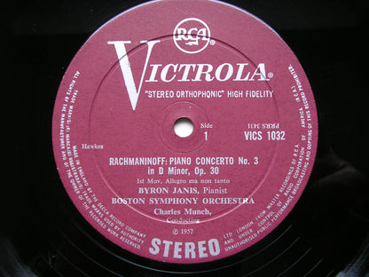 RACHMANINOV: PIANO CONCERTO No. 3     JANIS / BOSTON SYMPHONY / MUNCH    VICS 1032