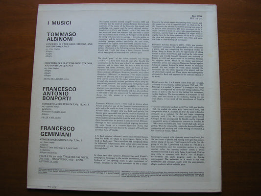 ALBINONI / GEMINIANI / BONPORTI: FOUR CONCERTOS     I MUSICI    SAL 3759