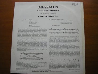 MESSIAEN: LES CORPS GLORIEUX / LE BANQUET CELESTE      SIMON PRESTON      ZRG 633