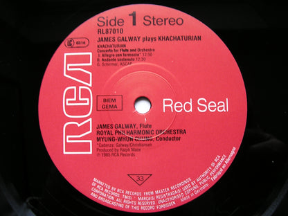 KHACHATURIAN: FLUTE CONCERTO / MUSIC FROM SPARTACUS / GAYANEH / MASQUERADE      GALWAY / ROYAL PHILHARMONIC / WHUN CHUNG     RL87010&