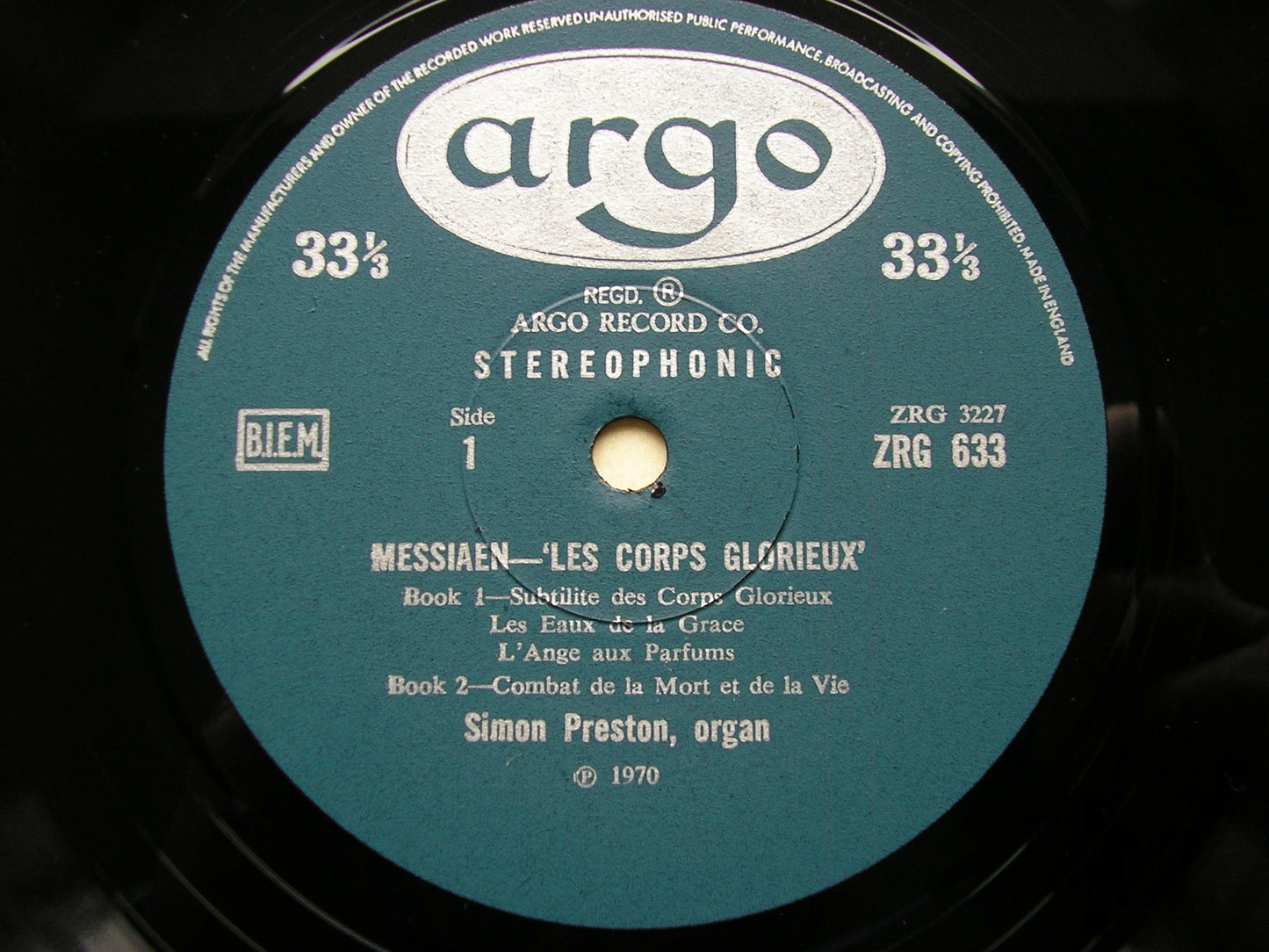 MESSIAEN: LES CORPS GLORIEUX / LE BANQUET CELESTE      SIMON PRESTON      ZRG 633
