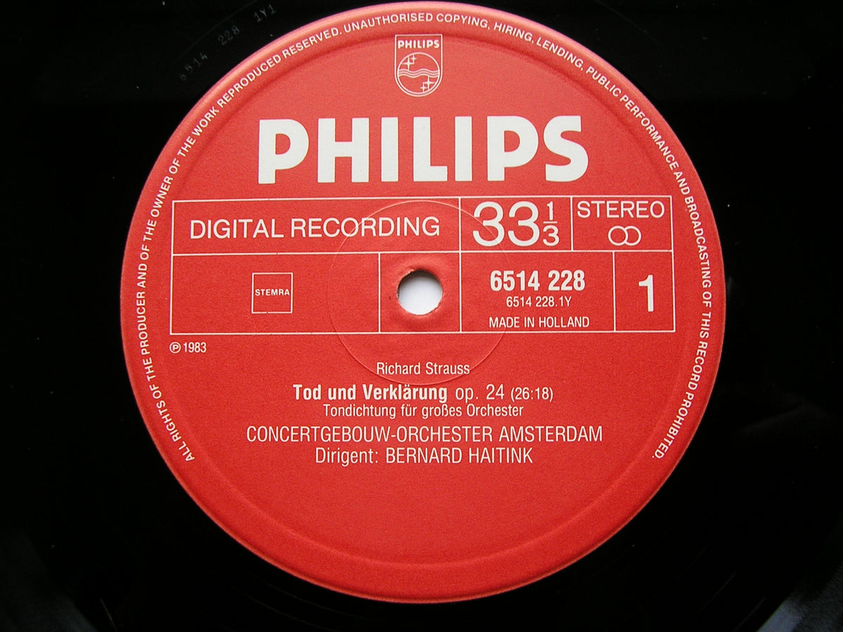 STRAUSS: DON JUAN / TILL EULENSPIEGEL / TOD UND VERKLARUNG      HAITINK / CONCERTGEBOUW      6514 228