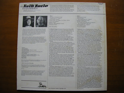AN ERIK SATIE ENTERTAINMENT: SONGS & PIANO MUSIC     MERIEL & PETER DICKINSON    RHS 338