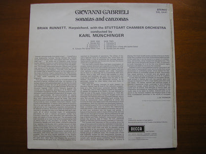 SXL 6441 GABRIELI: SONATAS & CANZONAS    RUNNETT / STUTTGART CHAMBER ORCHESTRA / MUNCHINGER     ED3