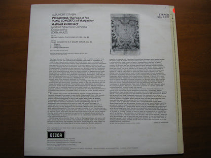 SCRIABIN: PROMETHEUS / PIANO CONCERTO    ASHKENAZY / LONDON PHILHARMONIC / MAAZEL    test pressing SXL 6527