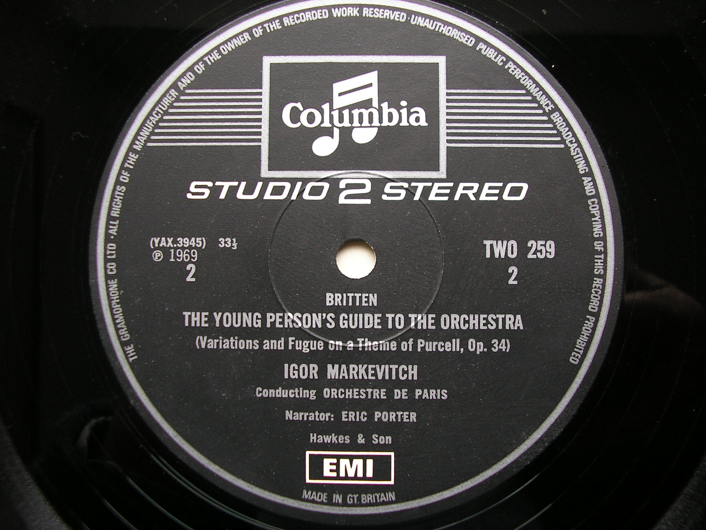 BRITTEN: YOUNG PERSON'S GUIDE TO THE ORCHESTRA / PROKOFIEV: PETER & THE WOLF   PORTER / ORCHESTRE DE PARIS / MARKEVITCH   TWO 259