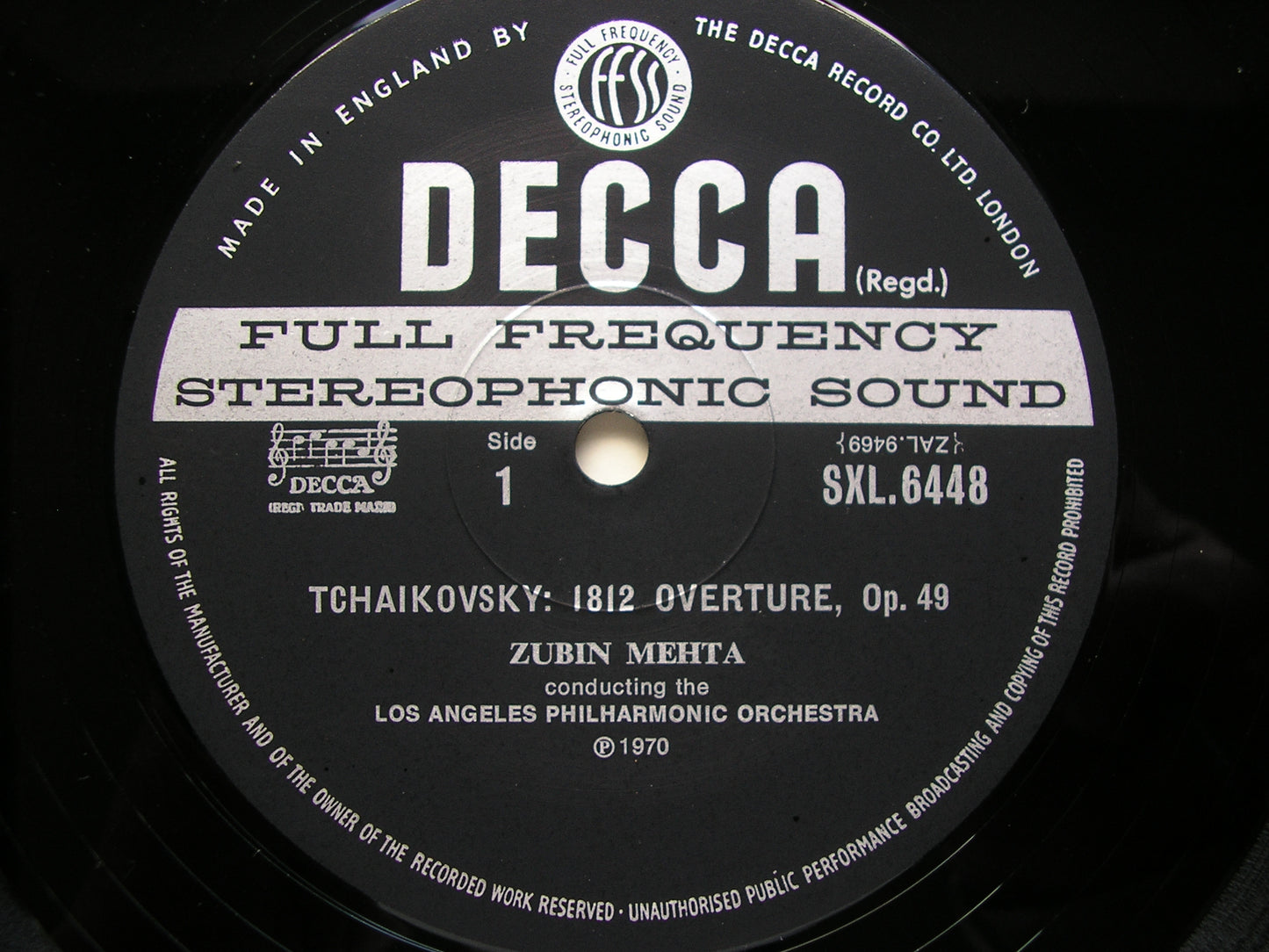 SXL 6448 TCHAIKOVSKY: 1812 OVERTURE / ROMEO & JULIET     MEHTA / LOS ANGELES PHILHARMONIC    ED3