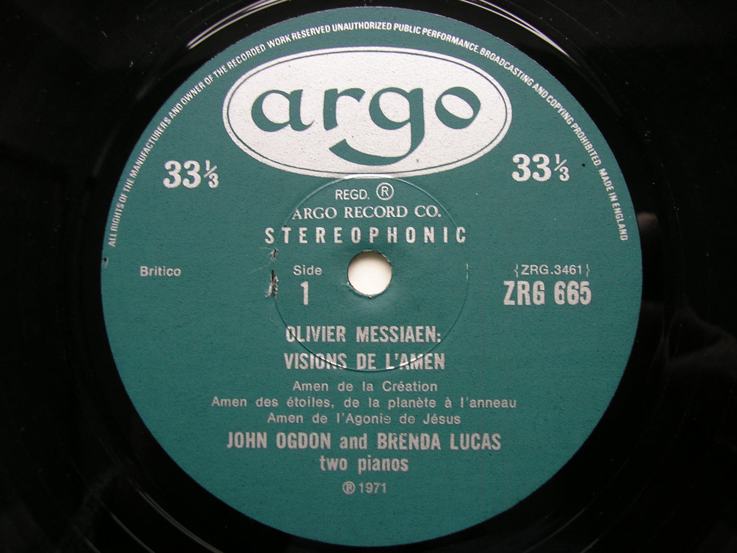MESSIAEN: VISIONS DE L'AMEN      JOHN OGDON / BRENDA LUCAS       ZRG 665