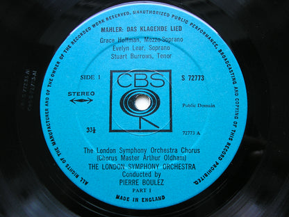 MAHLER: DAS KLAGENDE LIED      SOLOISTS / LONDON SYMPHONY / BOULEZ     72773