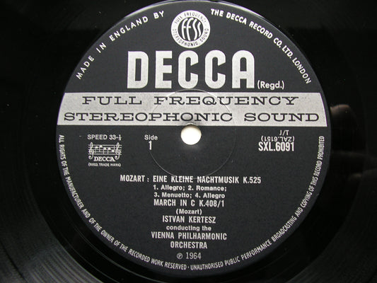 SXL 6091  MOZART: SYMPHONY No. 36 / EINE KLEINE NACHTMUSIK      KERTESZ / VIENNA PHILHARMONIC    ED3
