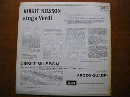 SXL 6033  VERDI: OPERA ARIAS      BIRGIT NILSSON / OROHCG / ARGEO QUADRI      ED1