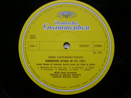 CASTELNUOVO TEDESCO: ROMANCERO GITANO Op. 152 / BUSSOTTI: ULTIMA RARA / HARTIG: PERCHE Op. 28   BEHREND / NCRV VOCAAL ENSEMBLE / VOORBERG     2530 037