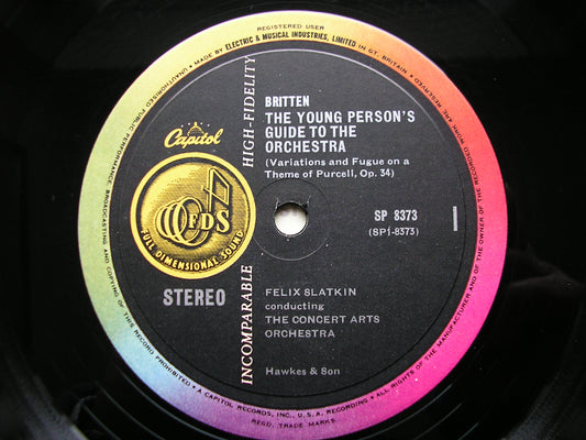 BRITTEN: YOUNG PERSON'S GUIDE TO THE ORCHESTRA / DOHNANYI: VARIATION ON A NURSERY THEME / CONCERT ARTS / SLATKIN    SP 8373
