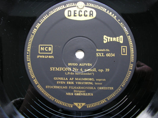 SXL 6034  ALFVEN: SYMPHONY No. 4    MALMBORG / VIKSTROM / STOCKHOLM PHILHARMONIC / GREVILLIUS      ED1