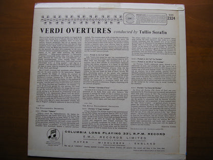 VERDI: OVERTURES      SERAFIN / PHILHARMONIA ORCHESTRA / ROYAL PHILHARMONIC     SAX 2324
