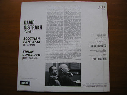 SXL 6035  BRUCH: SCOTTISH FANTASIA / HINDEMITH: VIOLIN CONCERTO     OISTRAKH / LONDON SYMPHONY / HORENSTEIN / HINDEMITH      ED1