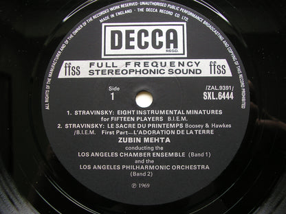 SXL 6444 STRAVINSKY: THE RITE OF SPRING / 8 INSTRUMENTAL MINIATURES    MEHTA / LOS ANGELES PHILHARMONIC    ED4