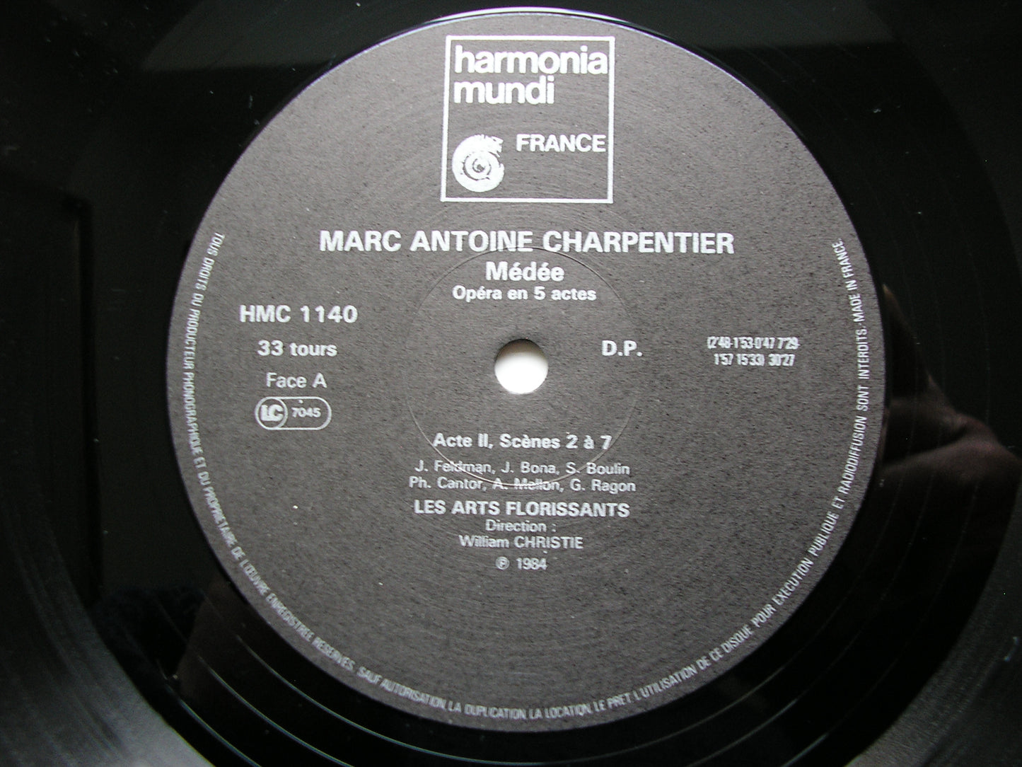 CHARPENTIER: MEDEE   FELDMAN / RAGON / MELLON / BONA / LES ARTS FLORISSANTS / CHRISTIE     3LP     HMC 1139-41