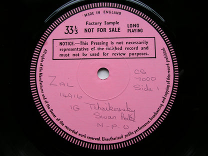 TCHAIKOVSKY: SWAN LAKE  complete ballet     BONYNGE / NATIONAL PHILHARMONIC    3LP       test pressing       D37D 3
