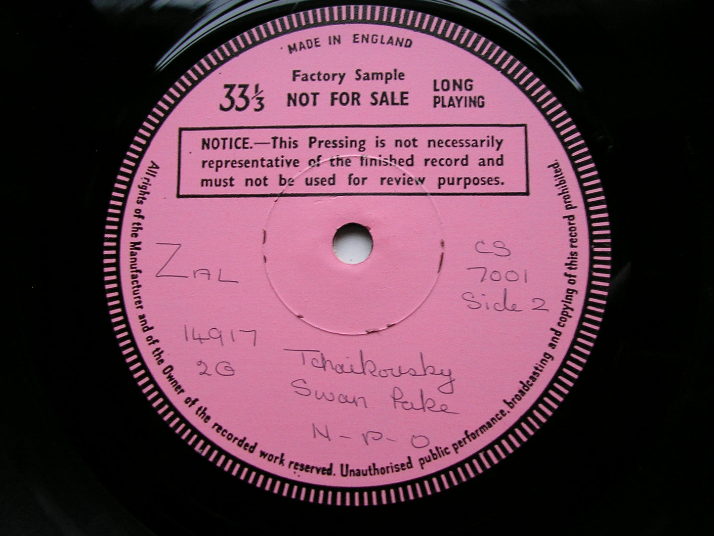 TCHAIKOVSKY: SWAN LAKE  complete ballet     BONYNGE / NATIONAL PHILHARMONIC    3LP       test pressing       D37D 3