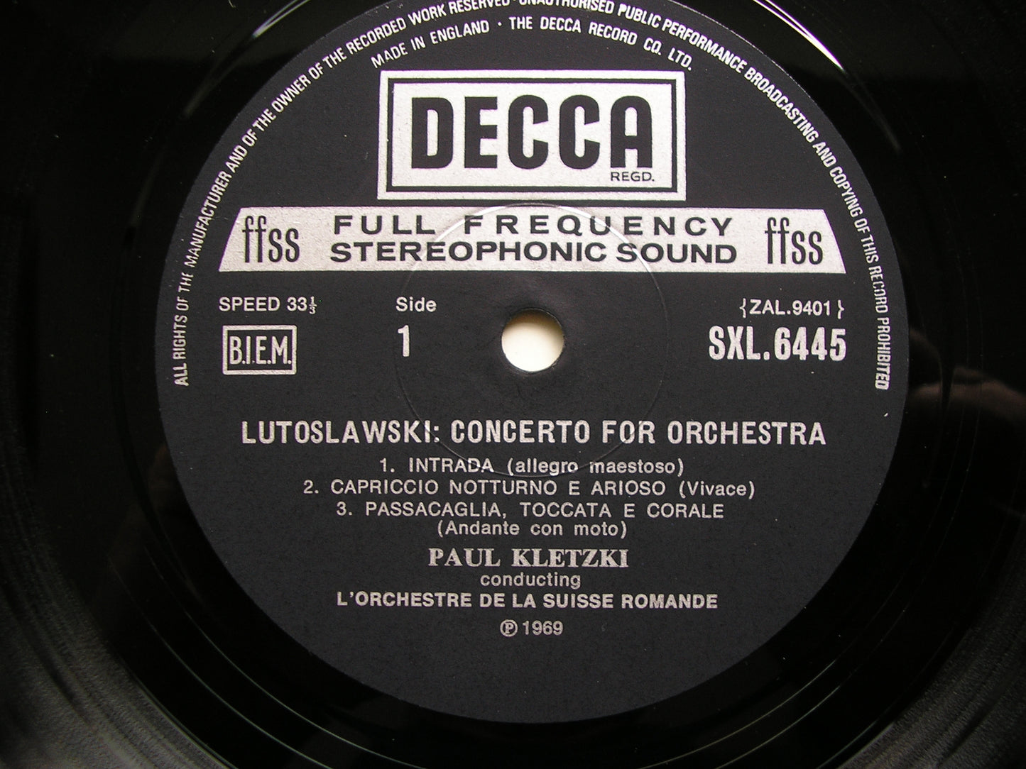 SXL 6445 HINDEMITH: MATHIS DER MALER / LUTOSLAWSKI: CONCERTO FOR ORCHESTRA / SUISSE ROMANDE / KLETZKI     ED4