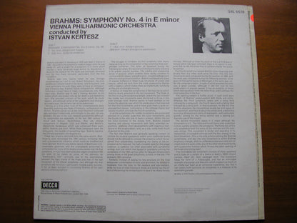 BRAHMS: SYMPHONY No. 4     KERTESZ / VIENNA PHILHARMONIC   test pressing   SXL 6678