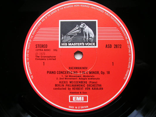 RACHMANINOV: PIANO CONCERTO No. 2 / FRANCK: SYMPHONIC VARIATIONS    WEISSENBERG / BPO / KARAJAN     ASD 2872     ASHKENAZY / MOSCOW PHILHARMONIC / KONDRASHIN      SXL 6099