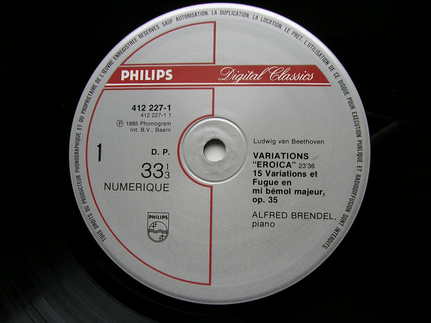 BEETHOVEN:  EROICA VARIATIONS / POUR ELISE / SIX BAGATELLES     ALFRED BRENDEL    412 227