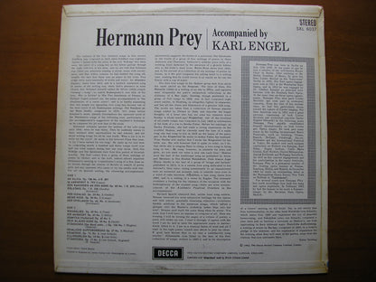 SXL 6037  HERMANN PREY SINGS SCHUBERT / SCHUMANN / BRAHMS / STRAUSS       KARL ENGEL        ED1