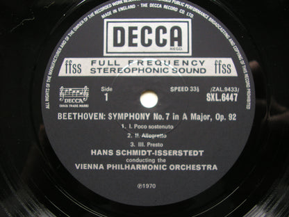 SXL 6447 BEETHOVEN: SYMPHONY No. 7 / OVERTURE Leonora No. 3     SCHMIDT-ISSERSTEDT / VIENNA PHILHARMONIC     ED4