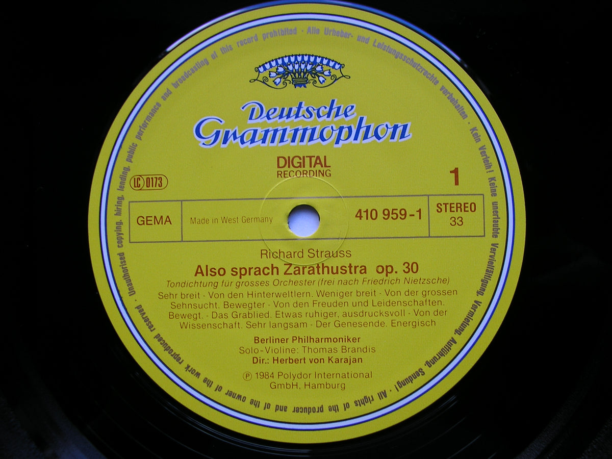 STRAUSS: DON JUAN / ALSO SPRACH ZARATHUSTRA      KARAJAN / BERLIN PHILHARMONIC     410 959