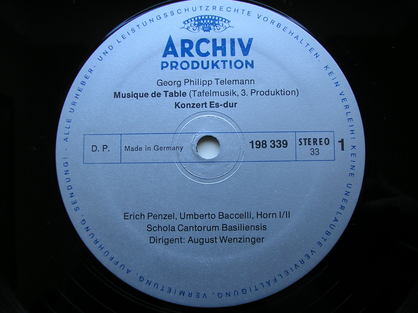 TELEMANN: TAFELMUSIK  Production 3      WENZINGER / SCHOLA CANTORUM BASILIENSIS     2LP     2708 010