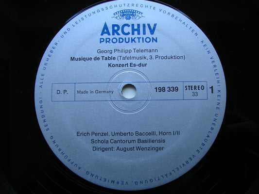 TELEMANN: TAFELMUSIK  Production 3      WENZINGER / SCHOLA CANTORUM BASILIENSIS     2LP     2708 010