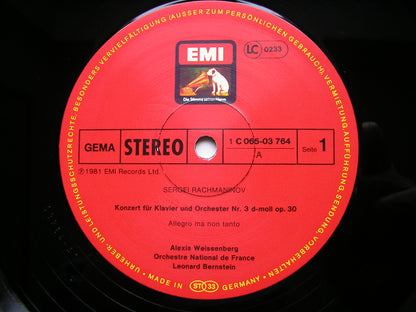 RACHMANINOV: PIANO CONCERTO No. 3      WEISSENBERG / FRENCH NATIONAL ORCHESTRA / BERNSTEIN     ASD 4082
