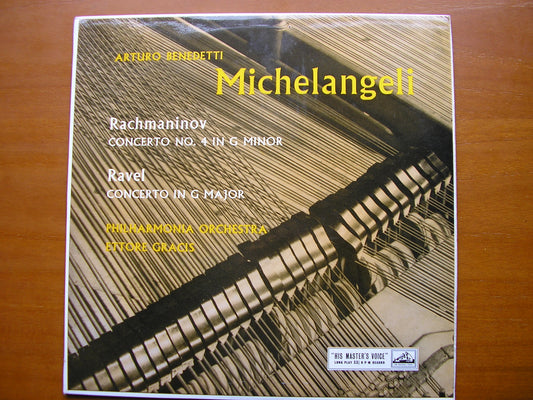 RACHMANINOV: PIANO CONCERTO No. 4 / RAVEL: CONCERTO in G      MICHELANGELI / PHILHARMONIA / GRACIS     ASD 255