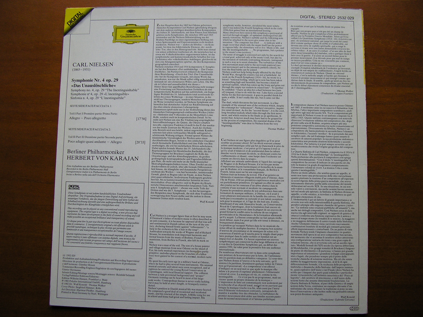 NIELSEN: SYMPHONY No. 4 'The Inextinguishable'       KARAJAN / BERLIN PHILHARMONIC    2532 029