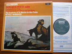 TELEMANN: DON QUICHOTTE Suite / VIOLA CONCERTO / OVERTURE    MARRINER / ASMIF    ZRG 836