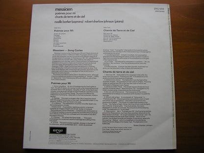 MESSIAEN: POEMES POUR MI / CHANTS DE TERRE ET DE CIEL      NOELLE BARKER / ROBERT SHERLAW JOHNSON      ZRG 699