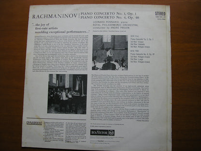 RACHMANINOV: PIANO CONCERTOS Nos. 1 - 4       PENNARIO / ROYAL PHILHARMONIC / PREVIN     SB  6618
