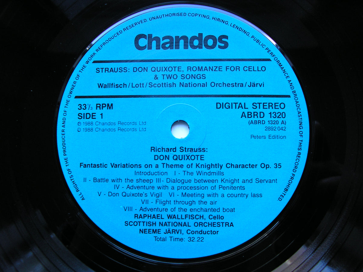 STRAUSS: DON QUIXOTE / ROMANZE / TWO SONGS     WALLFISCH / LOTT / SCOTTISH NATIONAL ORCHESRA / JARVI     ABRD 1320