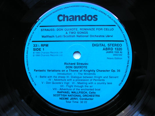 STRAUSS: DON QUIXOTE / ROMANZE / TWO SONGS     WALLFISCH / LOTT / SCOTTISH NATIONAL ORCHESRA / JARVI     ABRD 1320