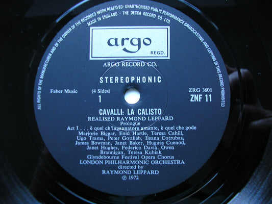 CAVALLI: LA CALISTO     BAKER / CUENOD / COTRUBAS / BRANNIGAN / BOWMAN / LONDON PHILHARMONIC / LEPPARD     ZNF 11-12