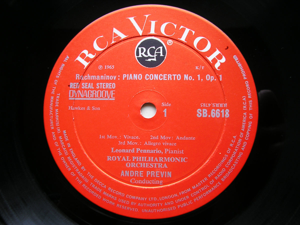 RACHMANINOV: PIANO CONCERTOS Nos. 1 - 4       PENNARIO / ROYAL PHILHARMONIC / PREVIN     SB  6618