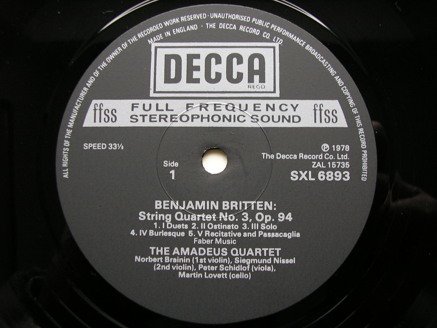 BRITTEN: STRING QUARTETS Nos.2 & 3       AMADEUS STRING QUARTET     SXL 6893