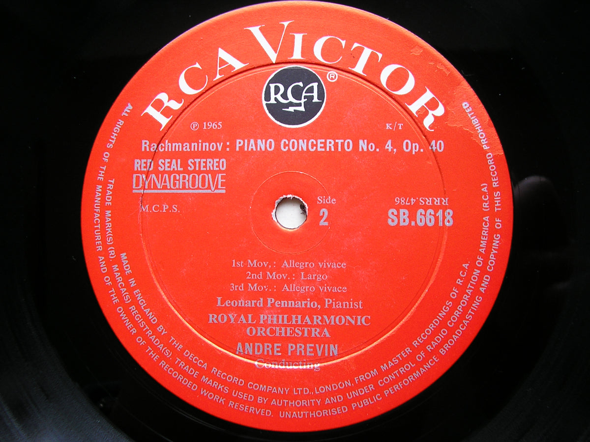 RACHMANINOV: PIANO CONCERTOS Nos. 1 - 4       PENNARIO / ROYAL PHILHARMONIC / PREVIN     SB  6618
