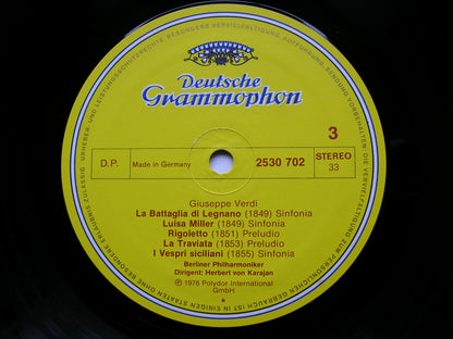 VERDI: COMPLETE OVERTURES & PRELUDES      KARAJAN / BERLIN PHILHARMONIC   2LP    2707 090