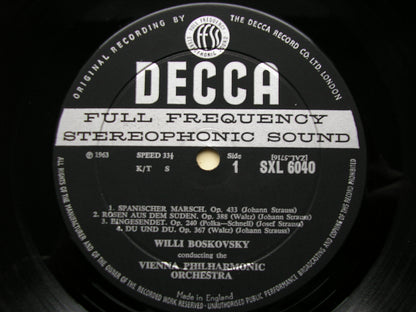 SXL 6040  STRAUSS: TALES FROM THE VIENNA WOODS / MARCHES / POLKAS / WALTZES     BOSKOVSKY / VIENNA PHILHARMONIC      ED1
