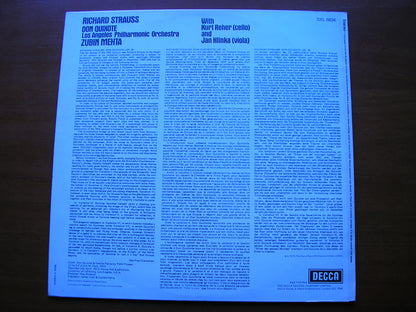 STRAUSS: DON QUIXOTE       REHER / LOS ANGELES PHILHARMONIC / MEHTA      SXL 6634