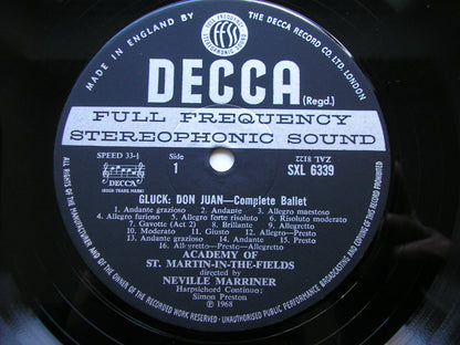 GLUCK: DON JUAN complete ballet 1761        MARRINER / ACADEMY OF ST MARTIN IN THE FIELDS      SXL 6339