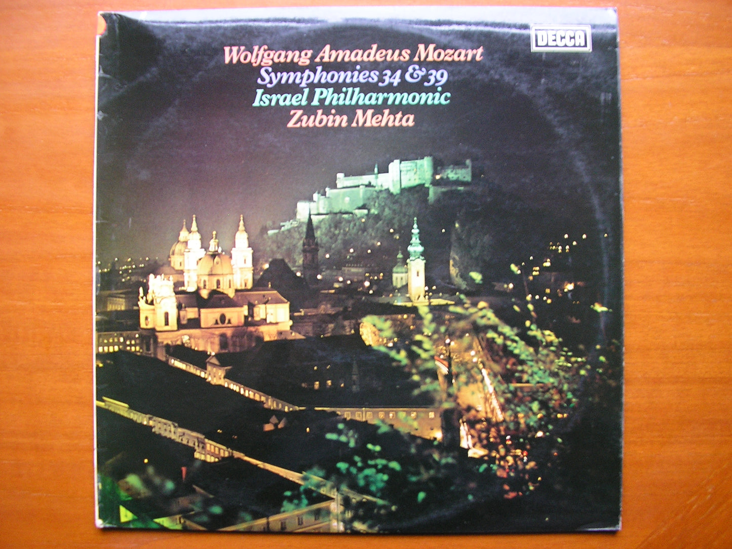 MOZART: SYMPHONIES Nos. 34  &  39      MEHTA / ISRAEL PHILHARMONIC   test pressing     SXL 6833